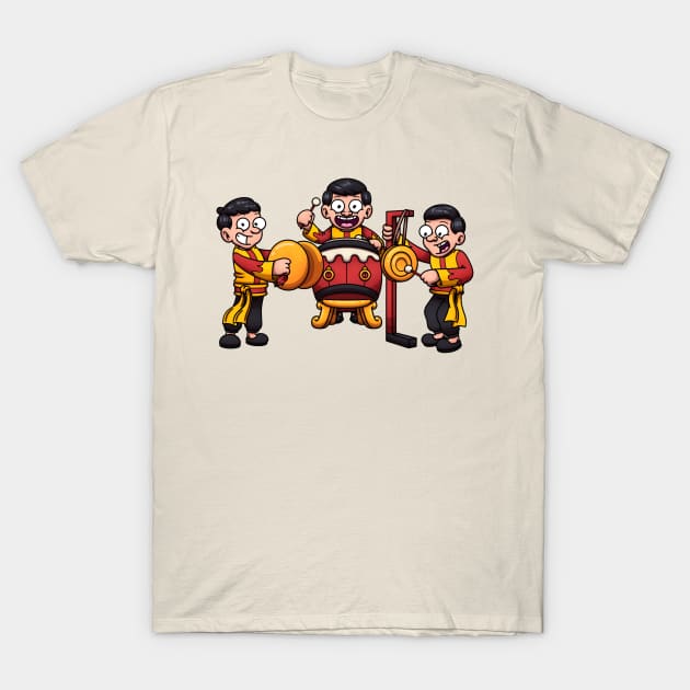 Traditional Chinese Musicians Playing Percussion Instruments T-Shirt by TheMaskedTooner